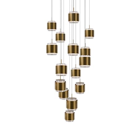 WAC Lighting Banded 23" Wide LED Multi Light Pendant Aged Brass