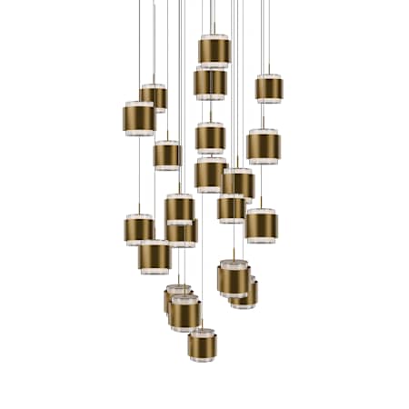 WAC Lighting Banded 26" Wide LED Multi Light Pendant Aged Brass