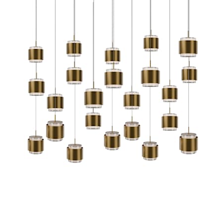 WAC Lighting Banded 42" Wide LED Multi Light Pendant Aged Brass