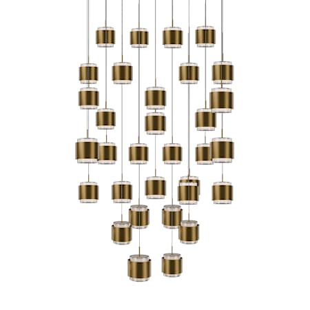 WAC Lighting Banded 36" Wide LED Multi Light Pendant Aged Brass