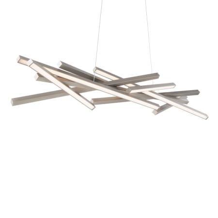 WAC Lighting Parallax 8 Light 55" Wide LED Abstract Linear Pendant Brushed Nickel