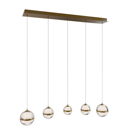WAC Lighting Cyllindra 42" Wide LED Multi Light Pendant Aged Brass