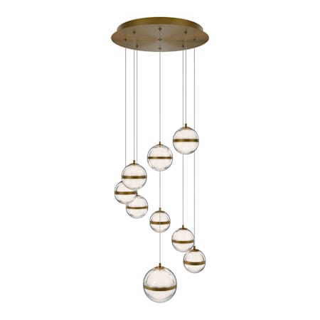 WAC Lighting Cyllindra 6" Wide LED Multi Light Pendant Aged Brass