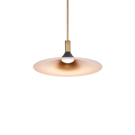 WAC Lighting Cochere 18" Wide LED Pendant Black / Gold / Aged Brass