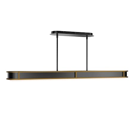 WAC Lighting Longboard 48" Wide Linear Pendant Black / Aged Brass