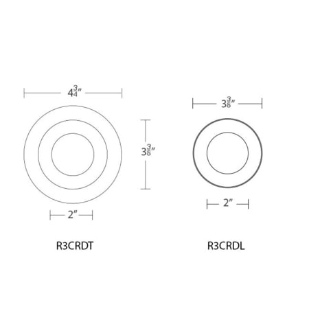 WAC Lighting-R3CRDT-Line Drawing