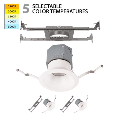 WAC Lighting Pop-in LED Canless Recessed Light 4" Baffle Recessed Trim- IC Rated and Airtight White