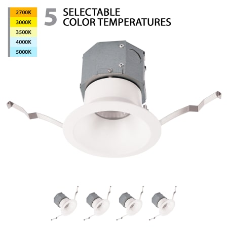 WAC Lighting Pop-in LED Canless Recessed Light 4" Baffle Recessed Trim- IC Rated and Airtight White