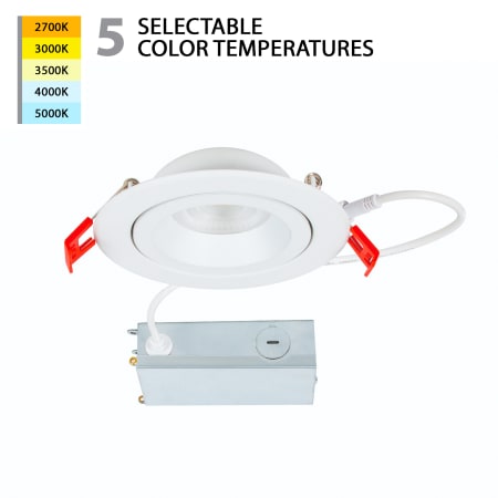 WAC Lighting Lotos 5" Switchable Color Temperature LED Airtight Canless Recessed Shower Trim White