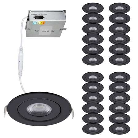WAC Lighting Pack of (24) Lotos 4" LED Adjustable Canless Downlight with Adjustable Color Temperature Black