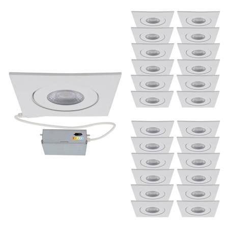 WAC Lighting Pack of (24) Lotos 4-1/2" Integrated LED Adjustable Recessed Trim and Remodel Housing- IC Rated and Airtight White