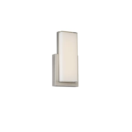 WAC Lighting Corbusier Single Light 15" Tall Integrated LED Wall Sconce with a Mitered Glazed Glass Shade Satin Nickel