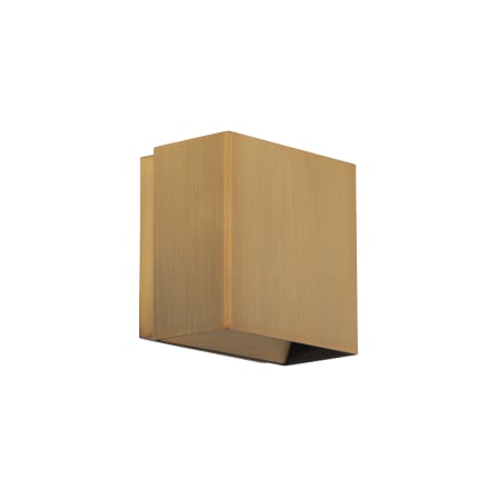 WAC Lighting Boxi 2 Light 5" Tall LED Wall Sconce Set to 3500K Aged Brass