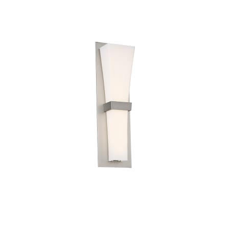 WAC Lighting Prohibition Single Light 20" Tall Integrated LED Wall Sconce with Hand Blown Etched Glass Shade Satin Nickel