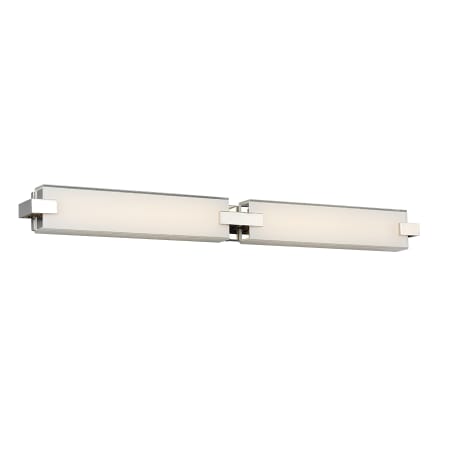 WAC Lighting Bliss 2 Light 36" Wide Integrated LED Bath Bar with Mitered Glass Shades Polished Nickel