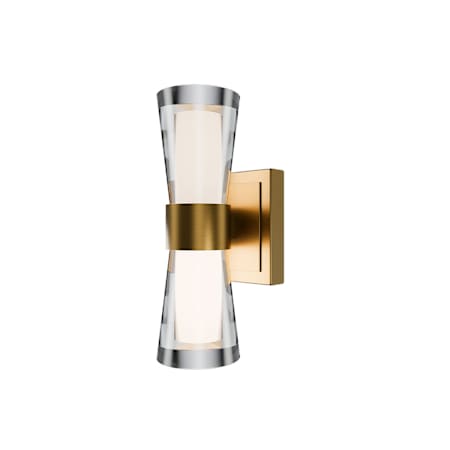 WAC Lighting Hourglass 10" Tall LED Wall Sconce Aged Brass