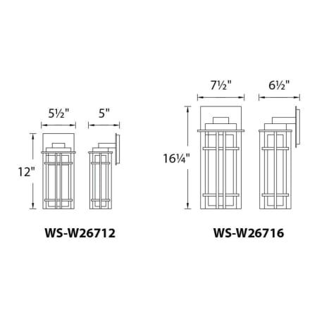 WAC Lighting-WS-W26716-Line Drawing