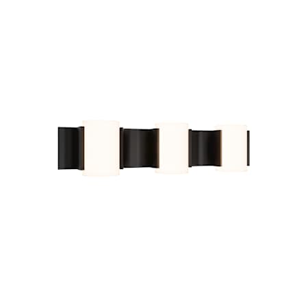 WAC Lighting Circle Line 3 Light 24" Wide Vanity Light Black