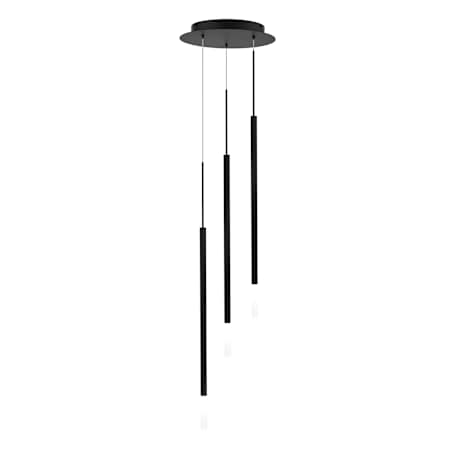 WAC Lighting Viggo 3 Light 12" Wide LED Multi Light Pendant Black