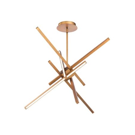 WAC Lighting Parallax 39" Wide LED Abstract Multi Light Pendant Aged Brass