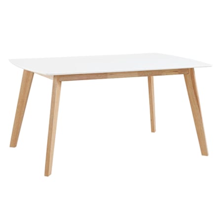 Walker Edison Alpine 60" Long Mid-Century Modern Wood Dining Table White / Natural