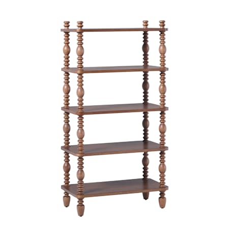 Walker Edison Vivienne 25" Wide 5 Shelf Wood Bookshelf Dark Brown