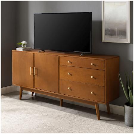 Walker Edison Austin Mid-Century Modern 70" W 3 Drawer 2-Door Sideboard Buffet Credenza Acorn