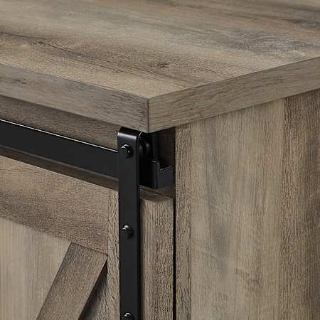Walker Edison 58" Wide Farmhouse Style TV Stand Media Cabinet with Sliding Barn Doors Gray Wash