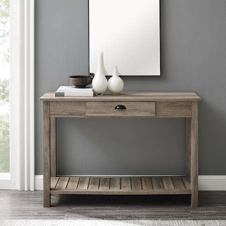 Walker Edison Rustic Farmhouse 48" Wide Casual Console / Sofa Entry Table Gray Wash