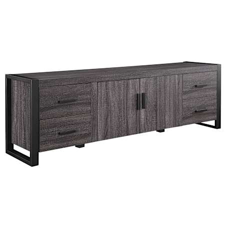 Walker Edison Contemporary Industrial 71" Wide TV Stand Media Cabinet Charcoal