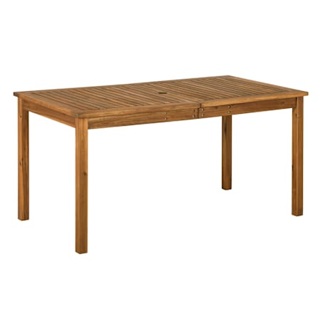 Walker Edison Tradewinds 60" Long Wood Outdoor Farmhouse Dining Table Acacia