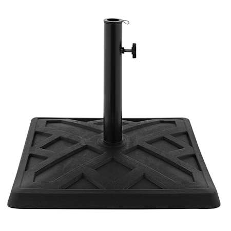 Walker Edison Grid 18" Diameter Polyresin Umbrella Base for Multiple Umbrella Sizes Black
