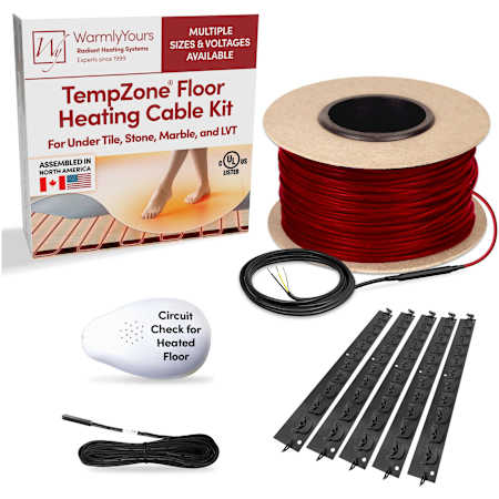 WarmlyYours TempZone 120V Floor Heating Cable Kit with Gripstrips, Floor Sensor, and Circuit Check - Sold by Kit (60 SF/Kit) N/A