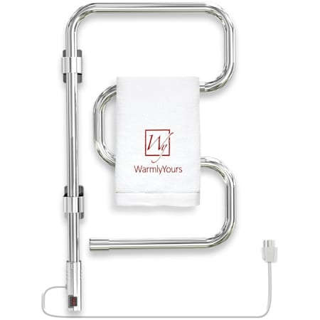 WarmlyYours Elements Serpentine 4-Bar Electric Plug-In Swing Towel Warmer Polished Chrome