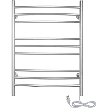 WarmlyYours Riviera 24"W x 32"H  Dual Power Hardwired Or Plug-In Stainless Steel Wall Mounted Bathroom Towel Warmer Brushed Stainless Steel