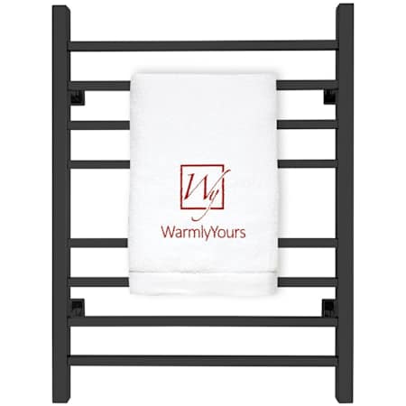 WarmlyYours Sierra 24"W x 32"H Dual Connection Hardwired or Plug-In 8-Bar Stainless Steel Towel Warmer Black Matte