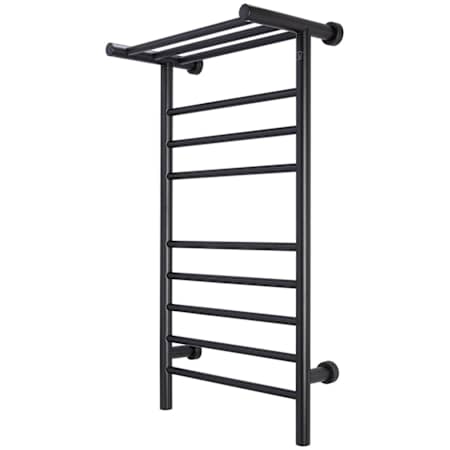 WarmlyYours Summit Towel Warmer - Dual Connection - 8 Bars & Heated 3-Bar Shelf Black