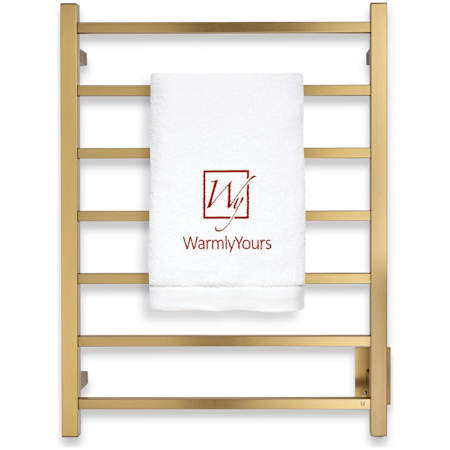 WarmlyYours Tahoe 24" x 32""H Electric Hardwired Stainless Steel 7 Bar Towel Warmer Brushed Gold