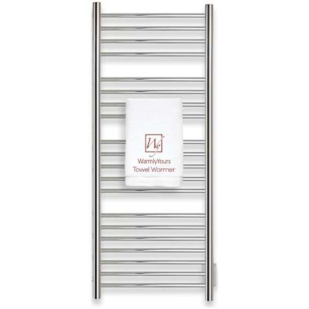 WarmlyYours Bellagio 20"W x 47-3/16"H 120 V Hardwired Stainless Steel 20 Bar Towel Warmer Polished Stainless Steel