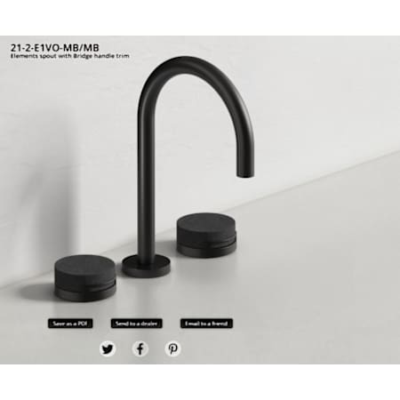 Watermark Elements 21 Deck Mounted 3 Hole Lavatory Set with Volcano Handle Covers - 1.2 GPM Matte Black