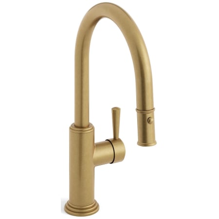 Watermark Stratford 1.75 GPM Single Hole Pull Down Kitchen Faucet with Magnetic Docking Spray Head Aged Brass (Living)