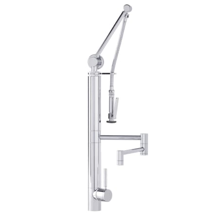 Waterstone Contemporary Gantry 1.75 GPM Single Hole Pre-Rinse Pull Down Kitchen Faucet with Lever Handle - 12" Spout Chrome