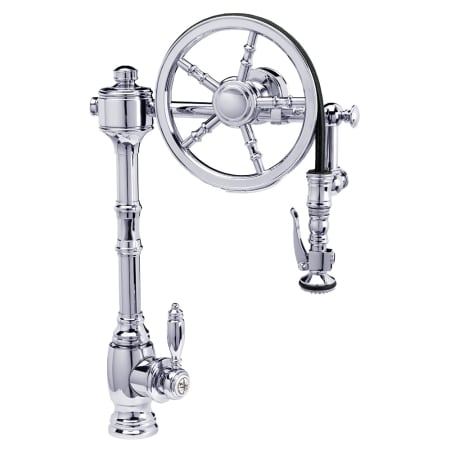 Waterstone The Wheel 1.75 GPM Single Hole Pull Down Kitchen Faucet with Lever Handle Chrome