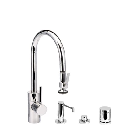 Waterstone Contemporary 1.75 GPM Single Hole Pull Down Kitchen Faucet with Lever Handle - Includes Soap Dispenser, Air Switch, and Air Gap Stainless Steel