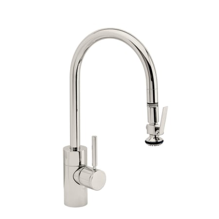 Waterstone Contemporary 1.75 GPM Single Hole Pull Down Kitchen Faucet with Lever Handle Polished Nickel