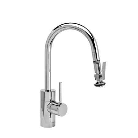Waterstone 1.75 GPM Deck Mounted Single Handle Pull Down Spray Prep Faucet with Metal Handle Chrome