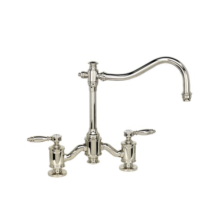 Waterstone Annapolis 1.75 GPM Widespread Bridge Kitchen Faucet with Lever Handles Polished Nickel