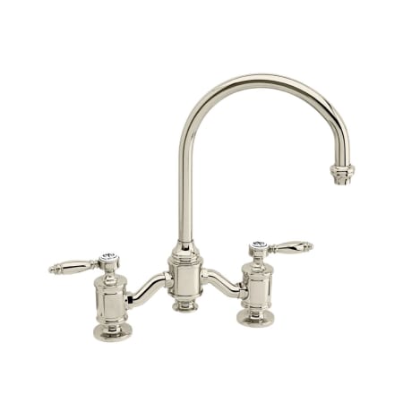Waterstone Hampton 1.75 GPM Widespread Bridge Kitchen Faucet with Lever Handles Polished Nickel