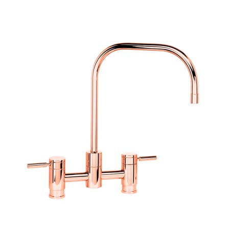 Waterstone Fulton 1.75 GPM Widespread Bridge Kitchen Faucet with Lever Handles Polished Copper
