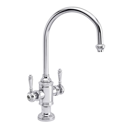 Waterstone Hampton 1.75 GPM Single Hole Kitchen Faucet with Lever Handles Chrome